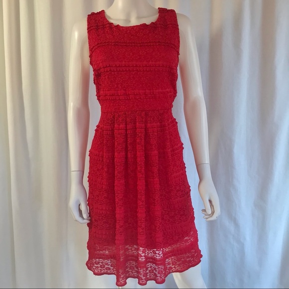 4 for $35 🍄 Cherry Red Lace Valentine’s or Date Night Dress - Picture 1 of 8
